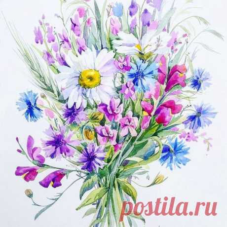 Photo by Акварель 🌟 Скетчи 🌟 Watercolor in UDC - Upside Down Cake Company Moscow. May be an image of flower.