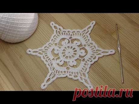 Вязание крючком снежинки How to crochet snowflake - Crochet motifs for beginners