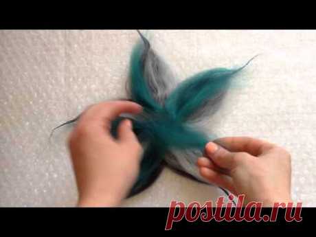 FELTING & ВАЛЯНИЕ. Как свалять цветок из шерсти.Раскладка цветка .