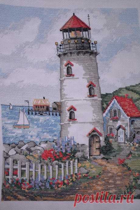 Lighthouse Finished Counted Cross Stitch