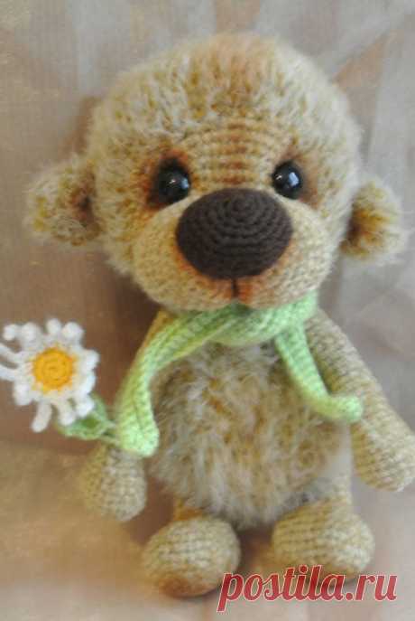 Bear handmade knitted brown Soft toy от VintageVilageShop на Etsy