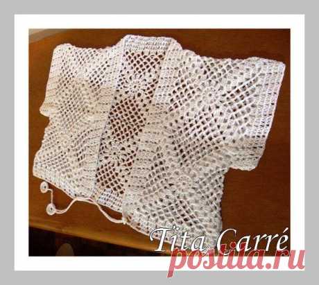 Tita Carré Agulha e Tricot : Mais um Bolero branco em crochet