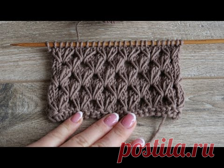 Узор «Фисташки» спицами, видео | «Pistachios» knitting pattern
