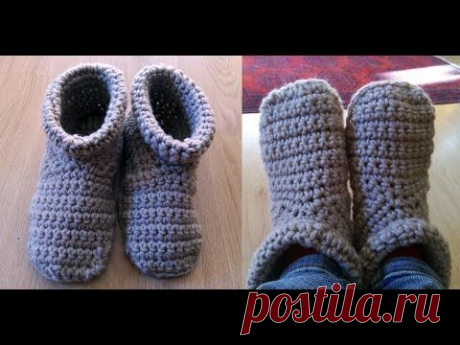 crochet  slipper boots