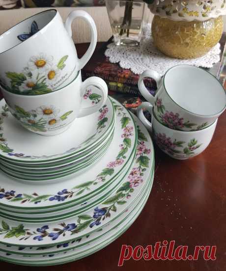 Service for 4 Royal Worcester Herbs Malvern Botanical Florals Green Trim on White Porcelain, Rosemary & Sage Herbs 16 Piece Dinnerware Set - Etsy Israel