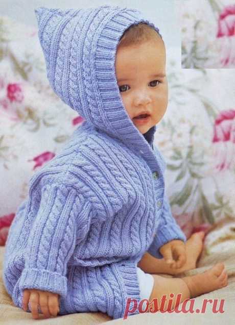 Голубое пальто с косами - Для детей до 3 лет - Каталог файлов - Вязание для детей