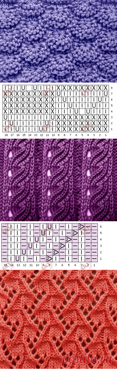 6 необычных узоров для вязания спицами со схемами 🧣 | Юлия Крутопалова | Вязание-блог ❇️ | Дзен