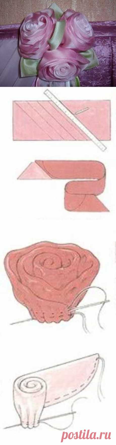 Изготовление букета роз из ткани для штор | Женский журнал