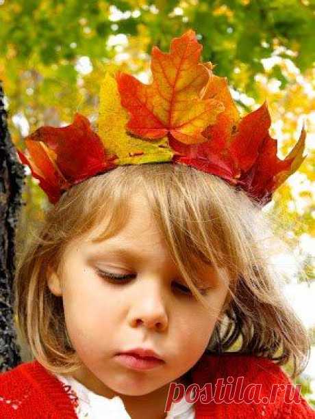 Корона из осенних листьев - Поделки с детьми | Деткиподелки