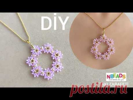 Изготовление ожерелья из песочных бусин.Beaded necklace with only seed beads. How to make necklace.Nbeads tutorial