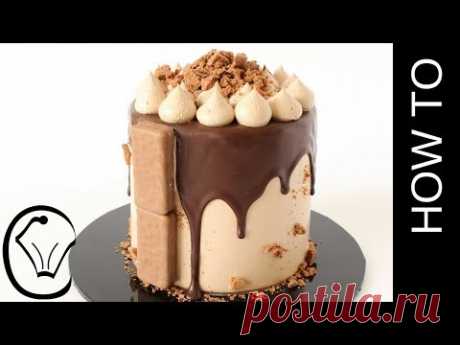Nutella Chocolate Drip Cake with Tim Tams and Vanilla Pudding Filling