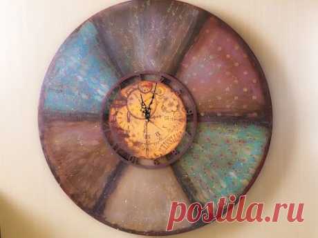 Decoupage Tutorial  Clock with Rust Effect - Ντεκουπάζ Ρολόι με Εφέ Σκουριάς