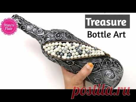 Glass Bottle Craft | Bottle Transformation |Bottle Decoration Idea | Altered Bottle