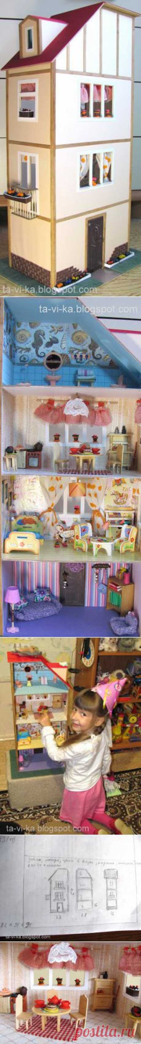 Кукольный домик из ДВП - Как сделать Кукольный домик,кукольную мебель,кукол и кукольную миниатюру.