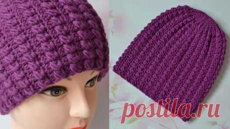 Шапка крючком. Новый узор. Мастер класс. Hat crochet pattern