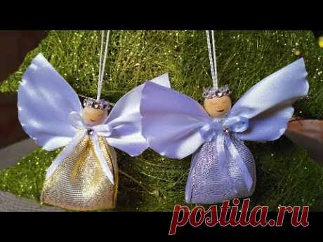 Kanzashi Ribbon Angels / Christmas Angel/ Easy to make hanging Christmas tree decoration