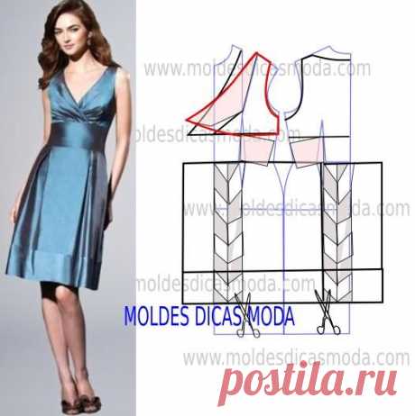 MOLDE VESTIDO AZUL -217