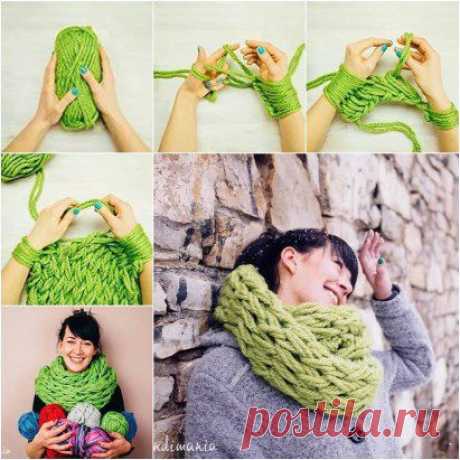 Плетение шарфа руками