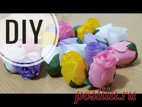 DIY || Cara Membuat Mawar Kuncup Asahi | Tutorial Rose Bud ( Fabric Flower for beginner)