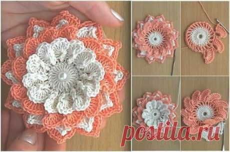 3D Easy Crochet Цветочная Вязание крючком ~ YARN CROCHET