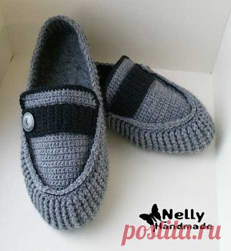 Nelly Handmade: Mocassins for Home      тапочки длямужчин