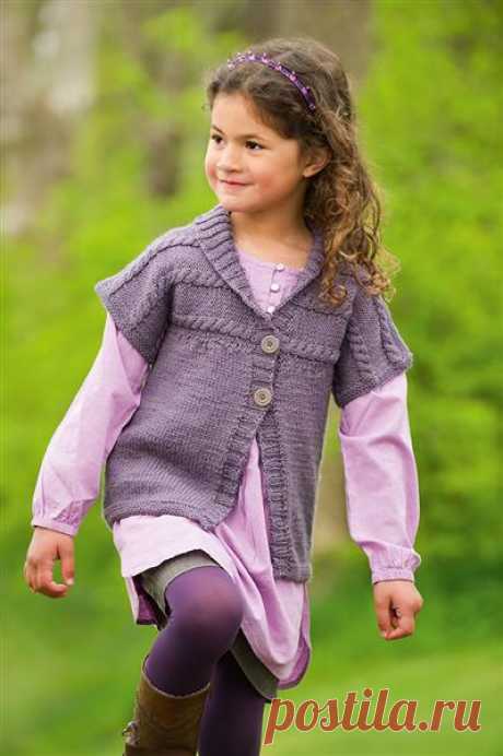 Жилет для девочки спицами 44 модели с описанием и схемами вязания, Вязание для детей