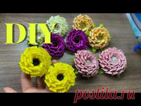 Цветы из ленты 5см/Новый лепесток «Двойная петля»/Beautiful Ribbon Flowers/DIY