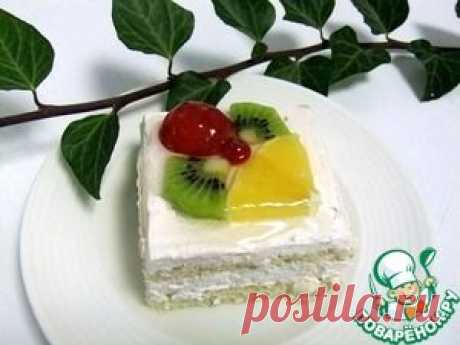 Творожно-йогуртовые пирожные с фруктами - кулинарный рецепт