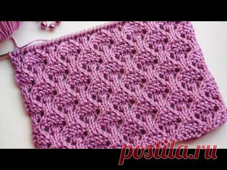 Ажурный узор спицами! Симпатичный узор!🩷/Openwork pattern with knitting needles!Cute pattern