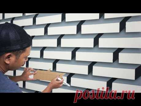 OPTICAL ILLUSION 3D WALL PAINTING IDEAS || 3D WALL ART DECORATION || EFEK CAT TEMBOK 3D