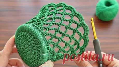 SUPER BEAUTIFUL 😉 MUY BONİTO Super easy very useful crochet decorative basket making.
