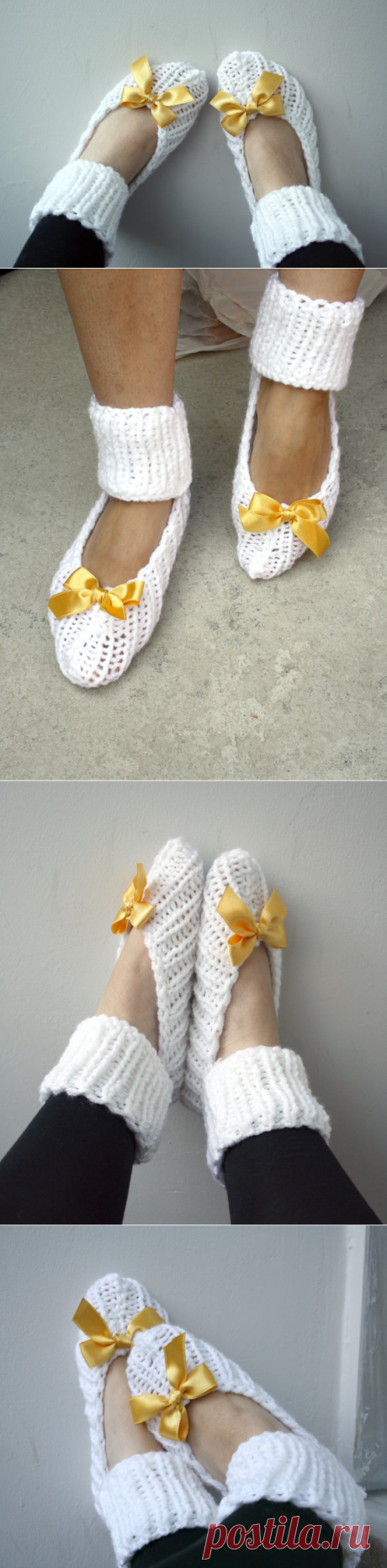 Snow White Slippers Socks with Saffron Ribbon Bow от denizgunes