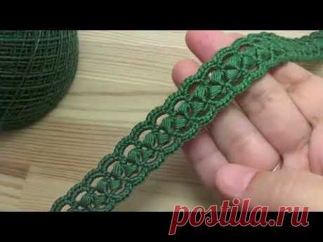 How to make crochet border lace design for beginners 👍 SUPER RIBBON LACE pattern :)🧶
