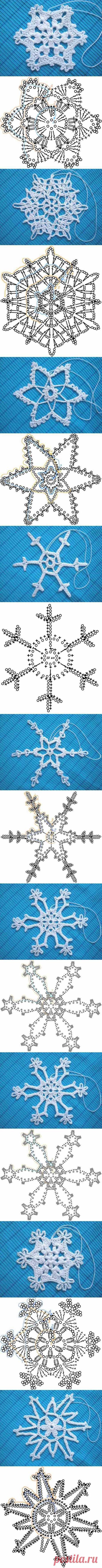 DIY Crochet Snowflakes Pattern DIY Crochet... / Handmade / 1. Крючкотворные Мотивы / Pinme.ru / Ольга Захарова-Черных