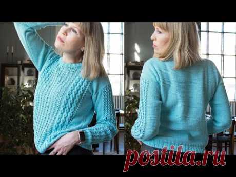 Модный женский ажурный свитер спицами. Подробный мастер-класс. Openwork Knitting Sweater Tutorial