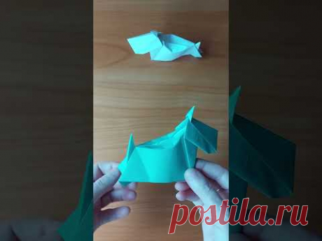 🐩Собака оригами из бумаги, Paper origami dog, Origami-Hund aus Papier