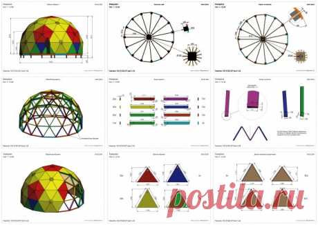Чертежи — Геосота (универсальный геодезический купол)