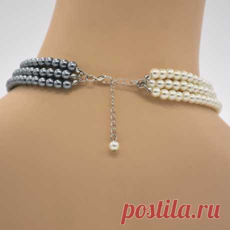 Женские модные ожерелья, три серых жемчуга и три белых жемчуга лучшие подарки на новый год купить на AliExpress