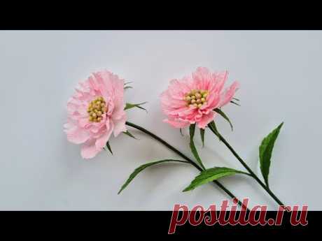 How To Make Scabiosa Paper Flower / Paper Flower / Góc nhỏ Handmade