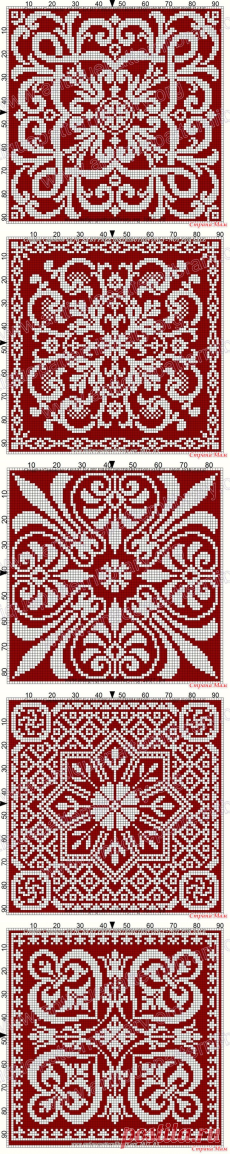 Подборка схем для филейного вязания - Вязание - Страна Мам