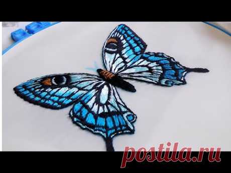Hand Embroidery: Butterfly 🦋 How to embroider a butterfly🦋