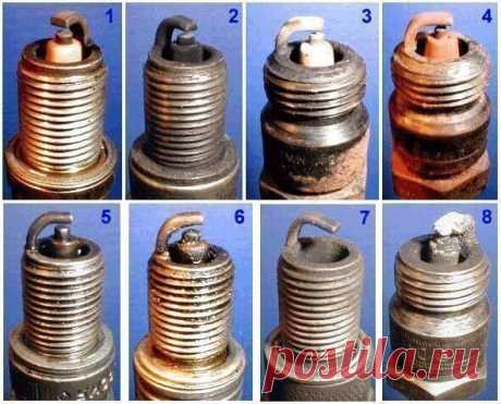 🔧 Полезно знать! №1 изображена свеча, вывернутая из двигателя, работу которого можно считать отличной. Юбка центрального электрода имеет светло-коричневый цвет, нагар и отложения минимальны. Полное отсутствие следов масла. Владельцу данного мотора можно только позавидовать, и есть чему: это экономичный расход топлива и отсутствие необходимости доливать масло от замены до замены. Фото №2 - типичный пример свечи от двигателя с повышенным расходом топлива. Центральный электрод покрыт…