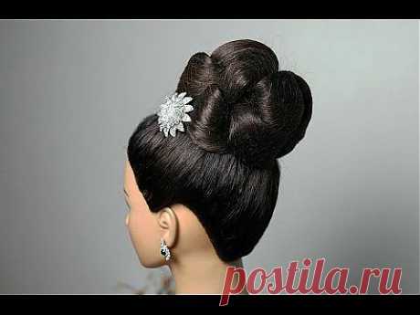 Wedding hairstyles for long hair. Updo hairstyles. Вечерняя прическа для длинных волос. - YouTube