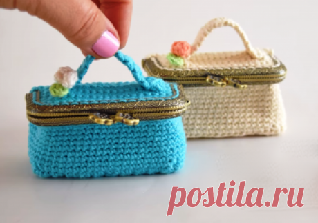 Crochet Mini Suitcase Bag