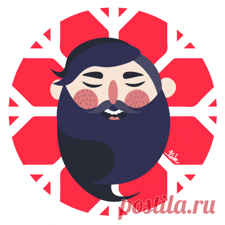 Happy Bearded Guy Pin Button Badge Design on Behance