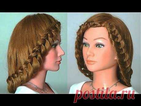 с плетением на длинные волосы. Braided hairstyle tutorial - YouTube