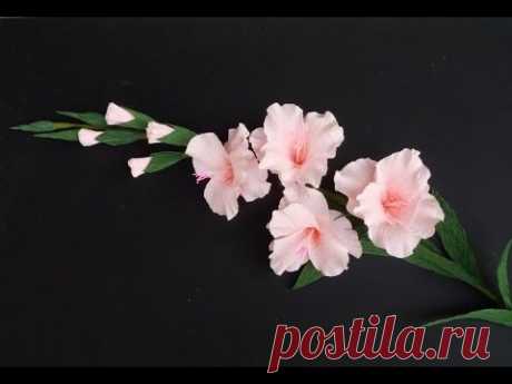 How To Make Gladiolus Flower From Crepe Paper - Craft Tutorial