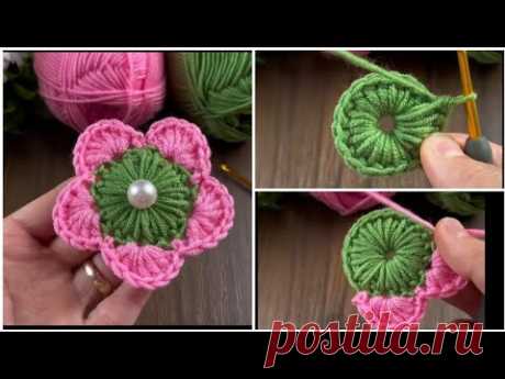 Very easy crochet flower🌷Квітка гачком🌷Ірландське кружево🌷Цветок крючком