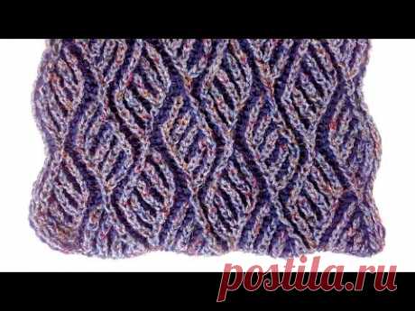 Brioche knitting *Diamonds scarf* knitting patterns - YouTube