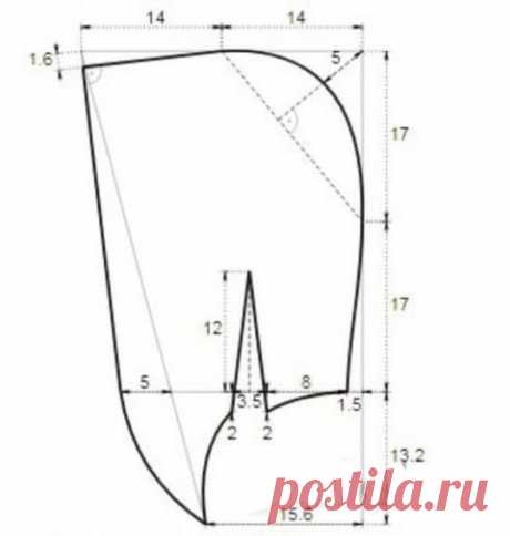 ​Чертеж капюшона умеренного объема